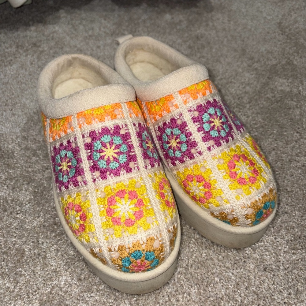 BAMBOO Multicolor Crochet Women's Slippers